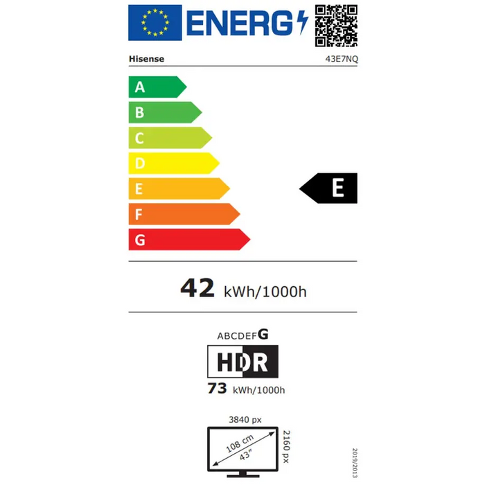 Телевизор Hisense 43’’ E7NQ 4K Ultra HD