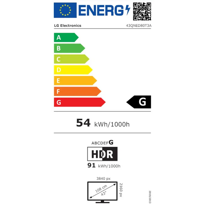 Телевизор LG 43QNED80T3A 43’ 4K QNED HDR Smart