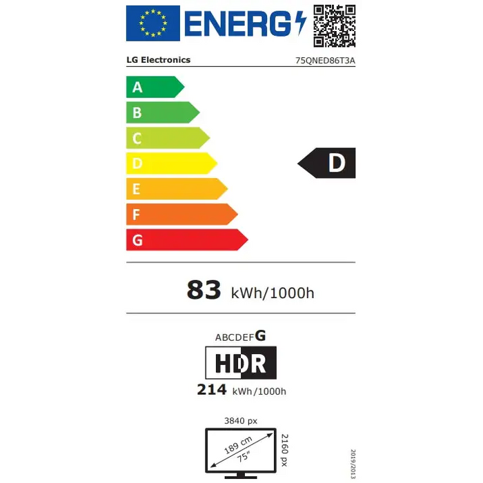 Телевизор LG 75QNED86T3A 75’’ 4K QNED HDR
