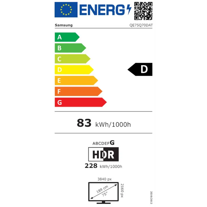 Телевизор Samsung 75’ 75Q70D AI 4K QLED SMART