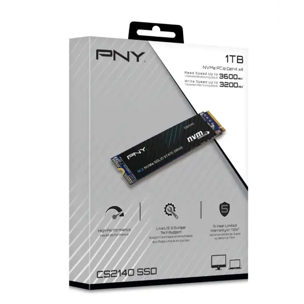 Твърд диск PNY SSD CS2140 M.2 GEN4 1TB