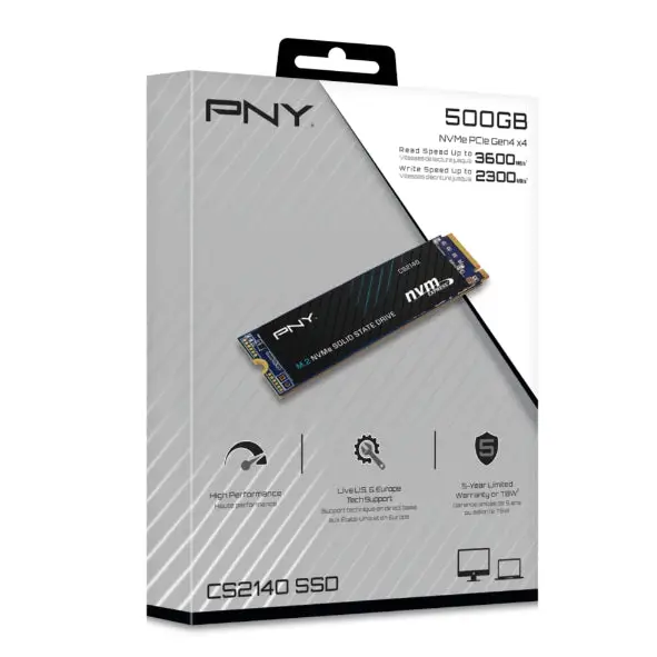 Твърд диск PNY SSD CS2140 M.2 GEN4 500GB