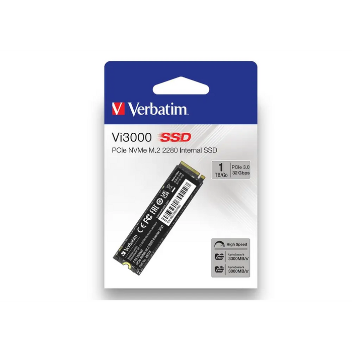 Твърд диск Verbatim Vi3000 Internal PCIe NVMe M.2 SSD 1TB