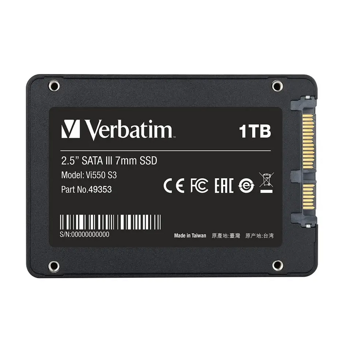 Твърд диск Verbatim Vi550 S3 2.5’ SATA III 7mm SSD 1TB