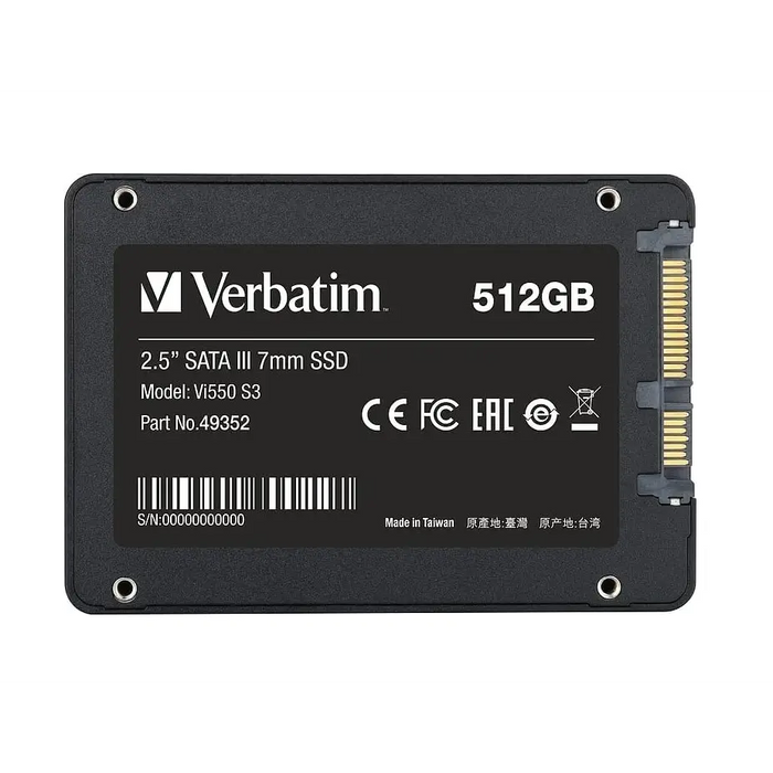 Твърд диск Verbatim Vi550 S3 2.5’ SATA III 7mm SSD 512GB