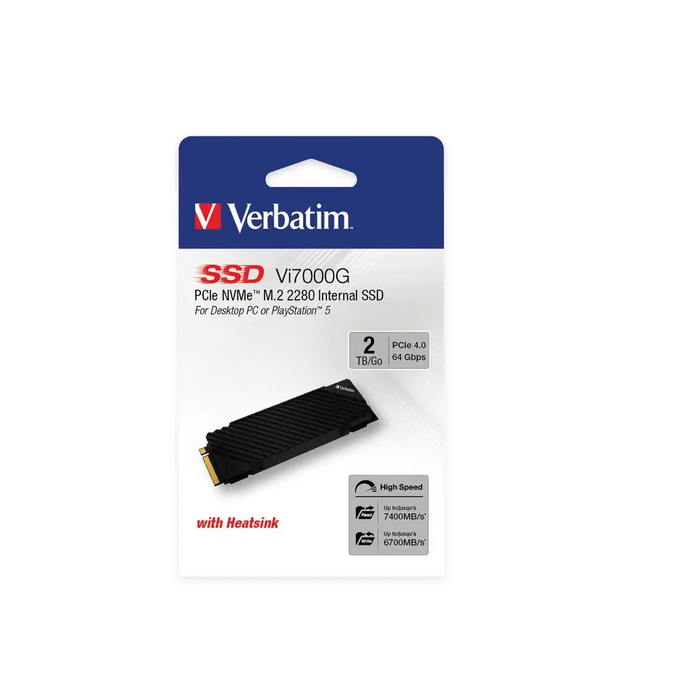 Твърд диск Verbatim Vi7000G Internal PCIe NVMe M.2 SSD 2TB