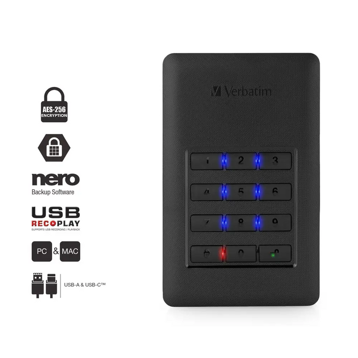 Твърд диск Verbatim STORE ’N’ GO Secure HDD