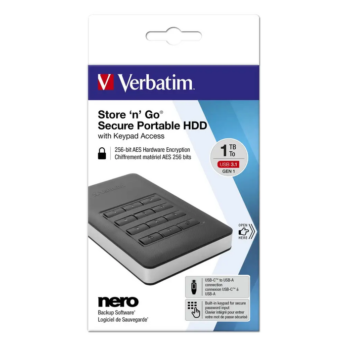 Твърд диск Verbatim STORE ’N’ GO Secure HDD