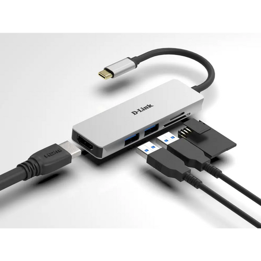 USB хъб D-Link 5-in-1 USB-C Hub with HDMI and SD/microSD