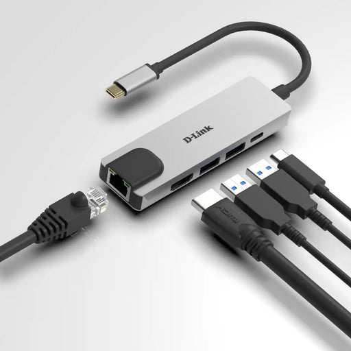 USB хъб D-Link 5-in-1 USB-C Hub with HDMI/Ethernet and