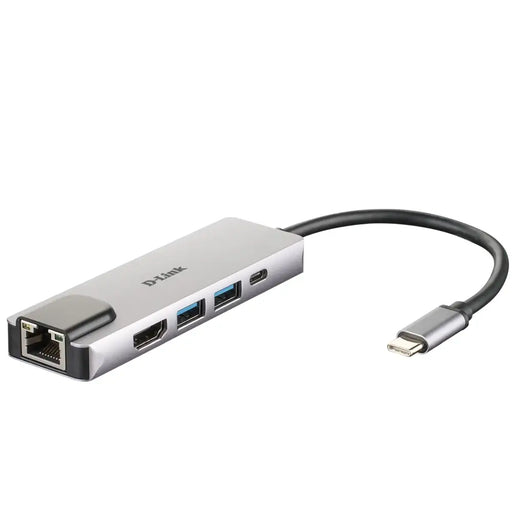 USB хъб D-Link 5-in-1 USB-C Hub with HDMI/Ethernet and