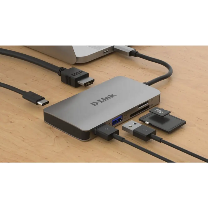 USB хъб D-Link 6-in-1 USB-C Hub with HDMI/Card