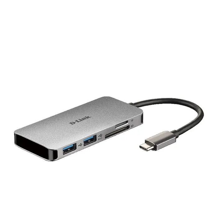 USB хъб D-Link 6-in-1 USB-C Hub with HDMI/Card