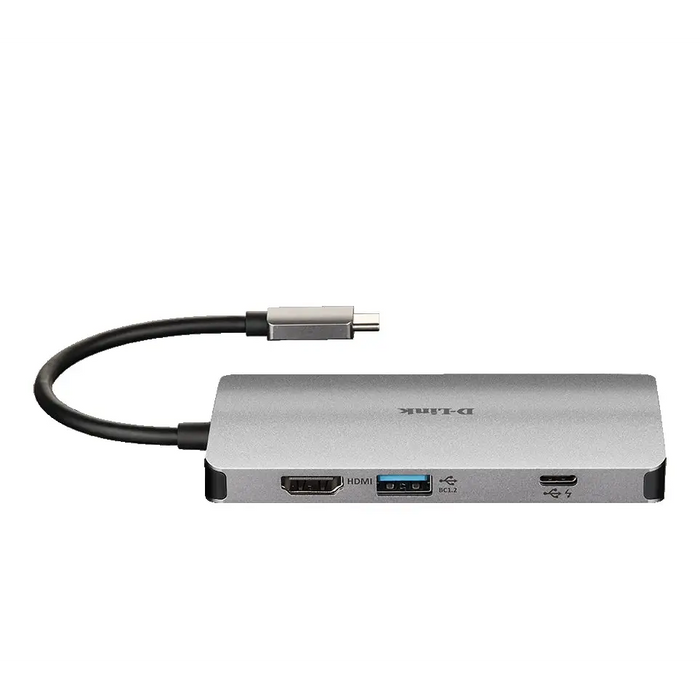 USB хъб D-Link 8-in-1 USB-C Hub with HDMI/Ethernet/Card