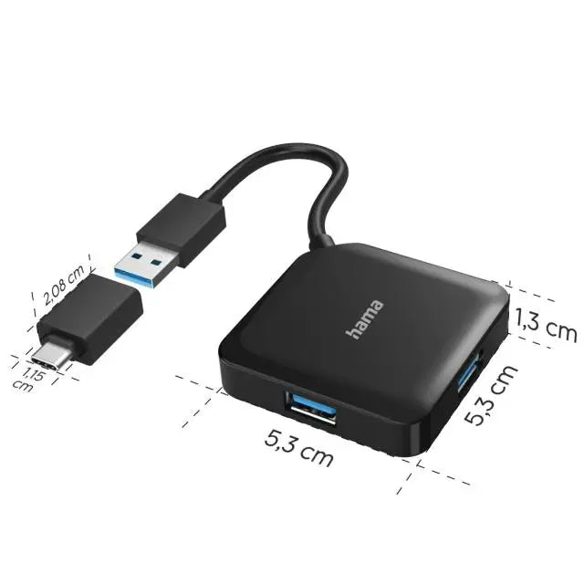 USB хъб HAMA USB-А 4-портов USB 3.2 Gen 1 5