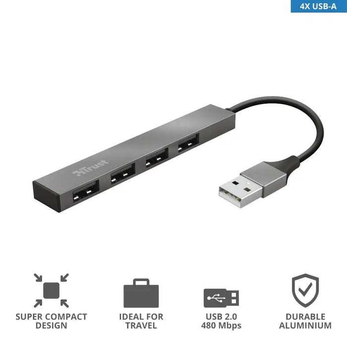 Usb хъб TRUST Halyx 4-Port Mini USB Hub