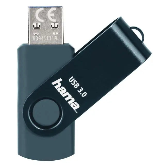 USB памет HAMA Rotate 128GB USB 3.0 90 MB/s Петролно синьо