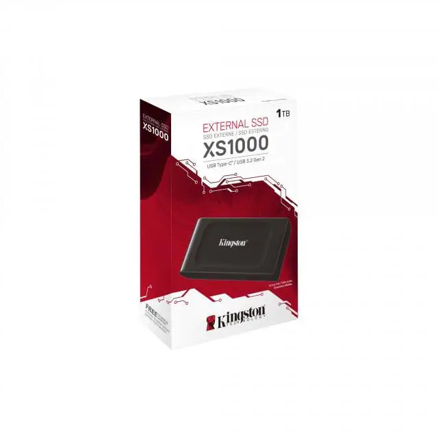 Външен SSD Kingston XS1000 1TB USB 3.2 Gen2 Type-C Черен