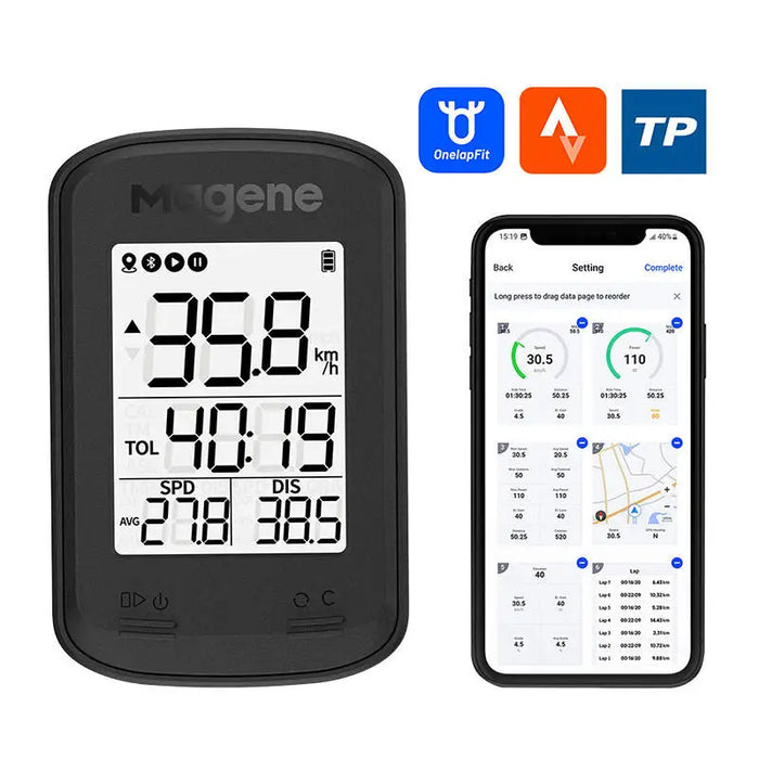 Велокомпютър Magene C206pro GPS app черен