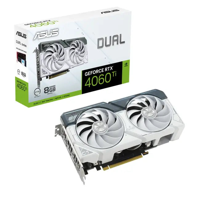 Видео карта ASUS DUAL GeForce RTX 4060 TI WHITE OC 8GB GDDR6