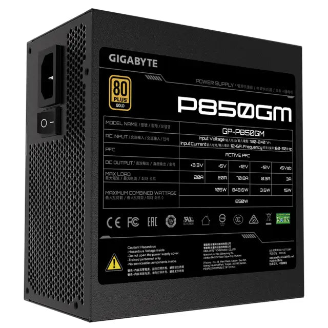 Захранващ блок Gigabyte P850GM 850W 80 + GOLD Modular