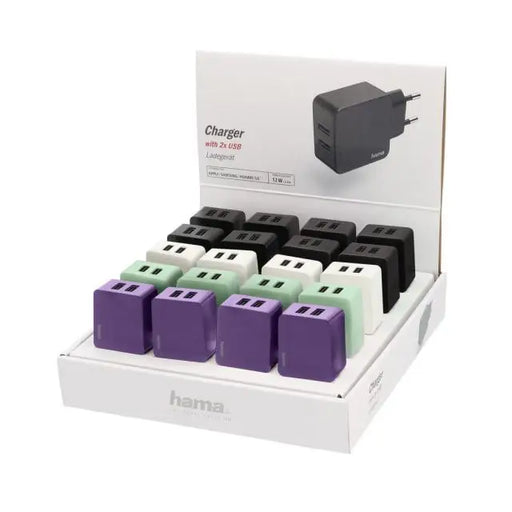 Зарядно 220V HAMA 2 x USB 2.4 A Различни цветове