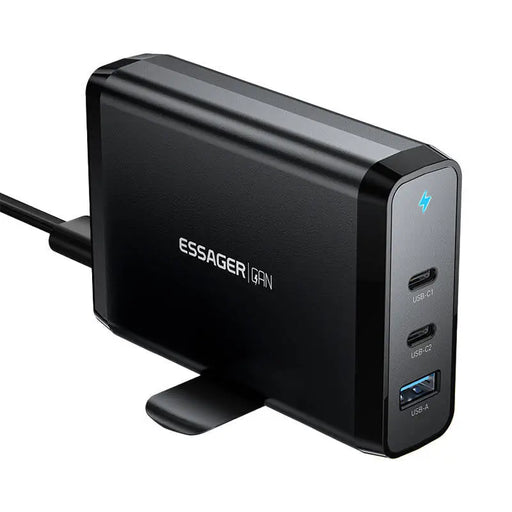 Зарядно устройство Essager 2x USB-C 1x USB-A 140W GaN черно