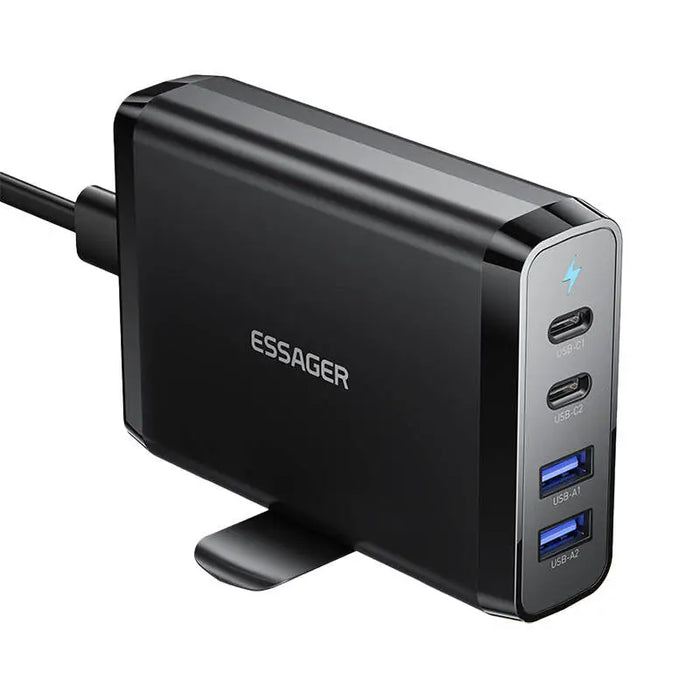 Зарядно устройство Essager 2x USB-C 2x USB-A 100W GaN черно