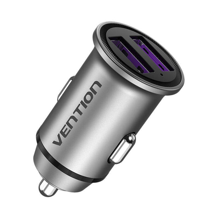 Зарядно за кола Vention FFEH0 2x USB-A 30/30W сиво