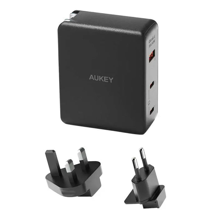 Зарядно Aukey PA-B7O 1xUSB-A 2xUSB-C 140W GaN черно