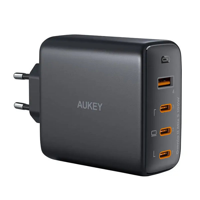 Зарядно Aukey PA-B7S 1xUSB-A 3xUSB-C 100W GaN черно