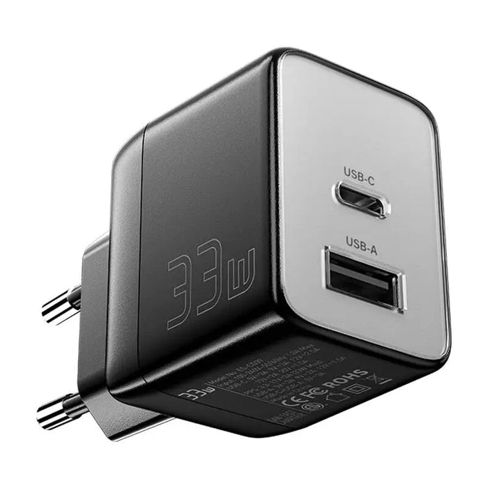 Зарядно Essager ECT33W-LJB01-Z GaN 1xUSB-A 1xUSB-C 33W черно