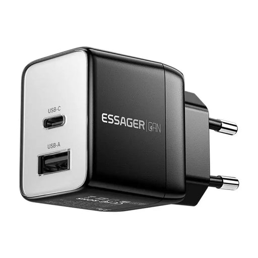 Зарядно Essager ECT33W-LJB01-Z GaN 1xUSB-A 1xUSB-C 33W черно