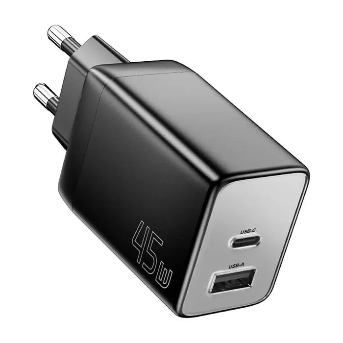 Зарядно Essager ECT45W-LJB01-Z 45W USB-C + USB-A черно