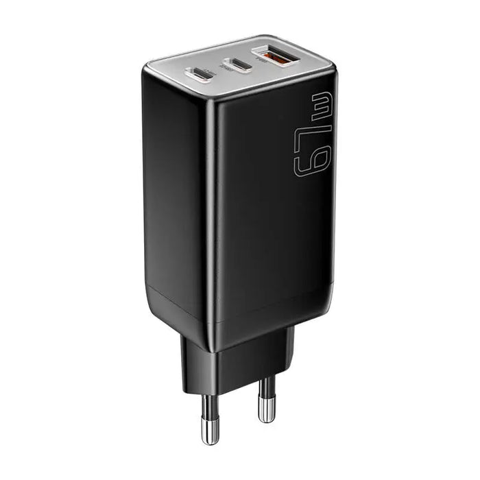 Зарядно Essager ECT67W-LJB01-Z GaN 2xUSB-C USB-A 67W черно