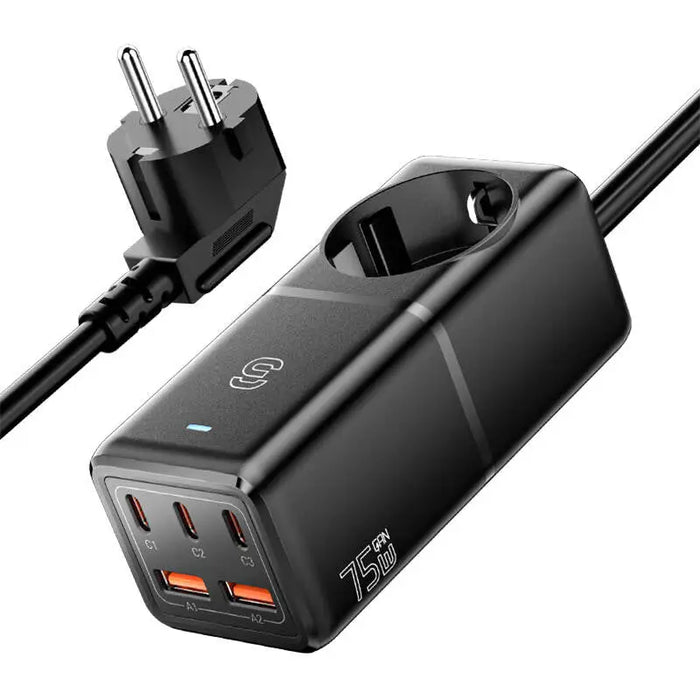 Зарядно Essager ECTAC-BRB01-Z GaN 3xUSB-C 2xUSB-A