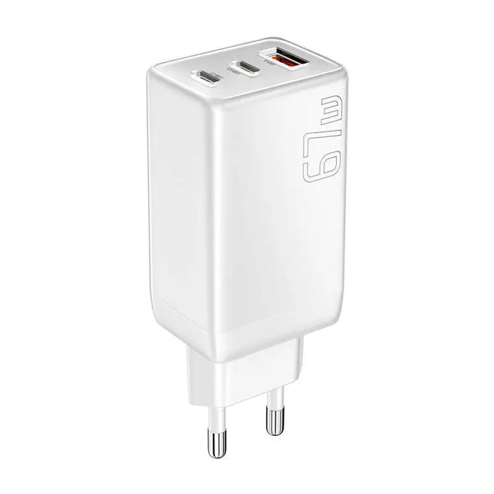 Зарядно Essager ECTAC-KSB02-Z GaN 67W 2 USB-C + USB-A бяло