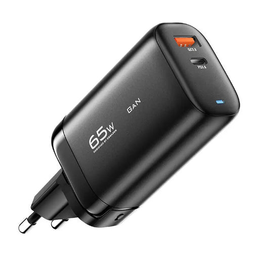 Зарядно Essager ECTAC-MYB01-Z GaN USB-C USB-A 65W черно