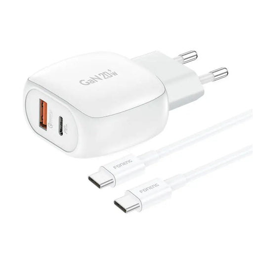 Зарядно с кабел Foneng EU41 USB-C + USB-A 20W