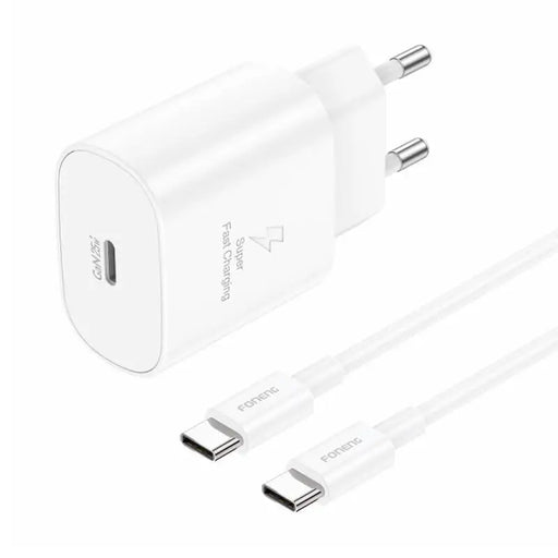 Зарядно с кабел Foneng EU51 USB-C 25W USB-C / USB-C бяло