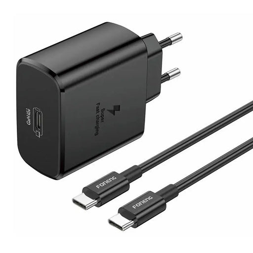 Зарядно с кабел Foneng EU62 USB-C 45W USB-C черно