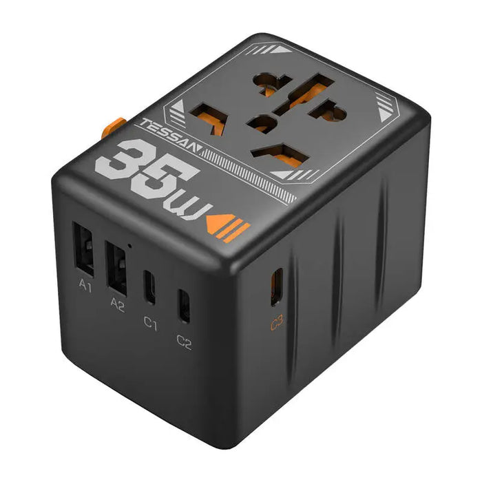 Зарядно TESSAN TS-WTA02 3x USB-C 2x USB-A 35W