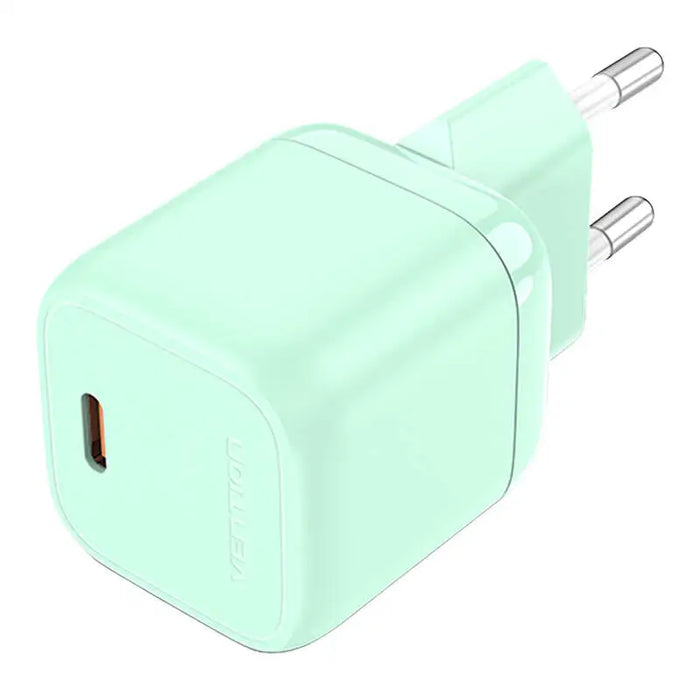 Зарядно Vention FAKW0-EU USB-C GaN 30W зелено