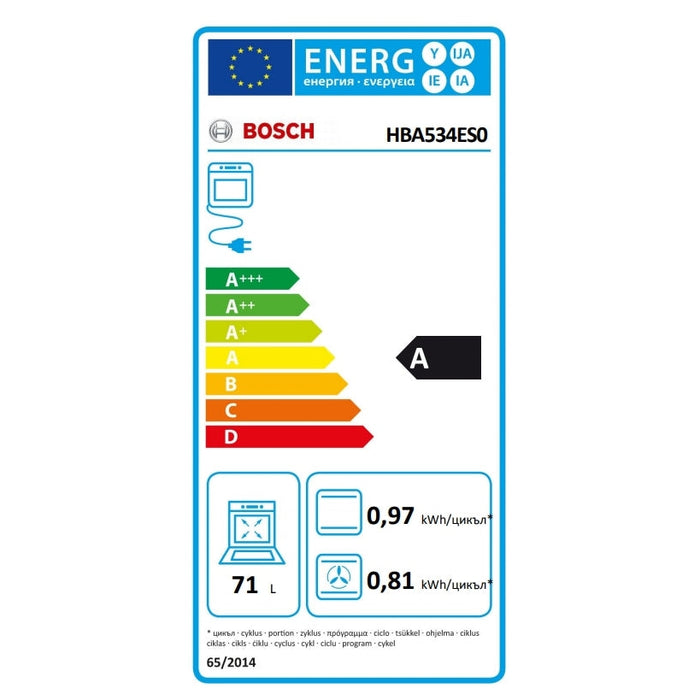 Фурна Bosch HBA534ES0 Oven ecoClean back 1 level rails