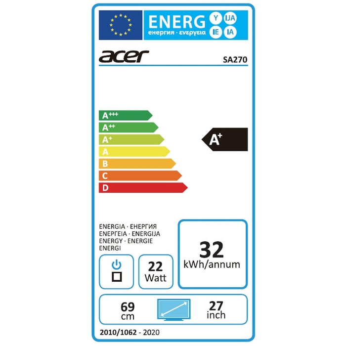 Монитор Acer SA270Abi 27’ Wide IPS LED ZeroFrame