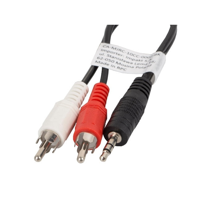 Кабел Lanberg mini jack 3.5mm (M) 3 pin - > 2X RCA