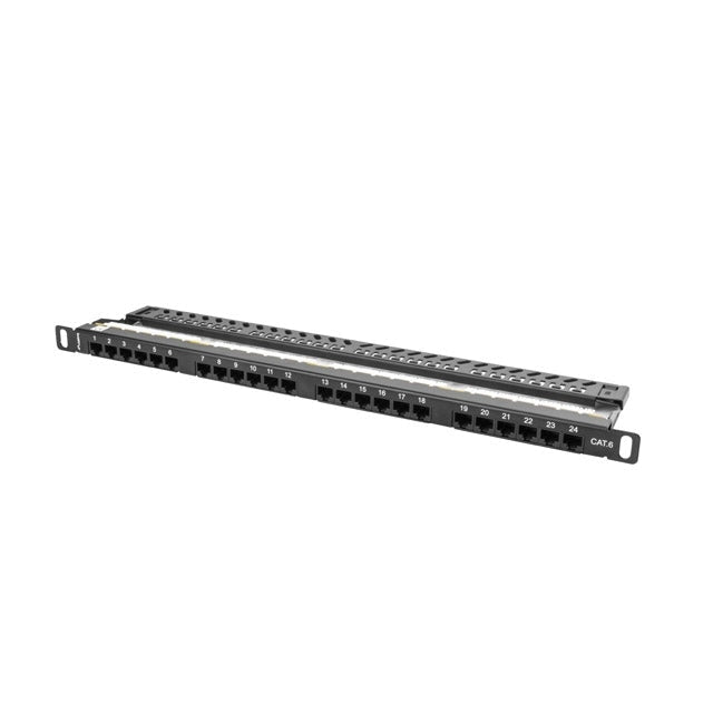 Пач панел Lanberg patch panel 24 port 0.5U CAT.6 black