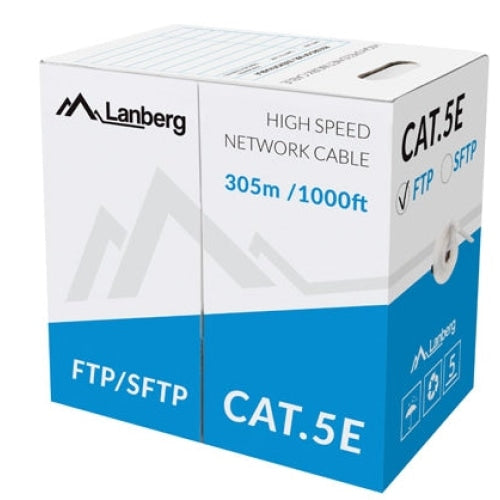 Кабел Lanberg LAN cable FTP CAT.5E 305m solid CCA grey