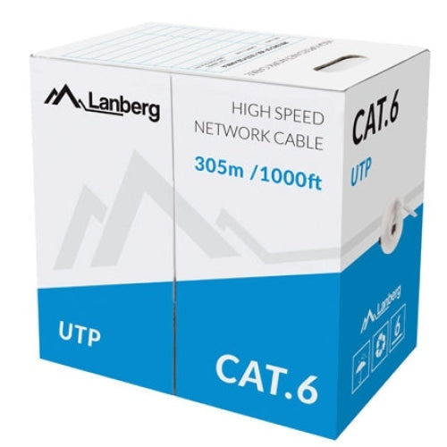 Кабел Lanberg LAN cable UTP CAT.6 305m solid CCA grey