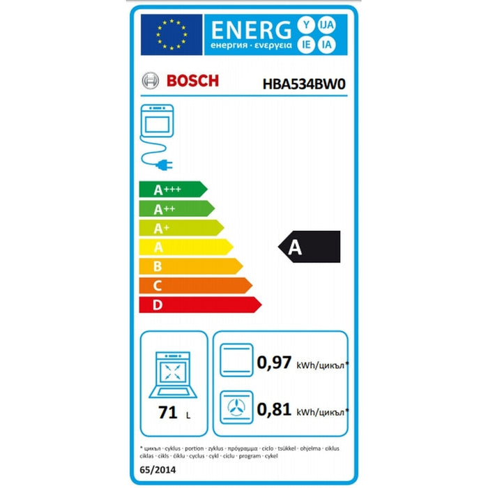 Фурна Bosch HBA534BW0 SER4; Economy; Oven ecoClean